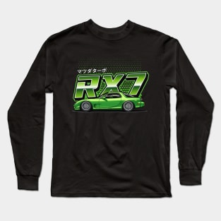 RX7 FD Retro Style (Lime Green) Long Sleeve T-Shirt